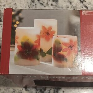 LED Lighted Poinsettia Candles